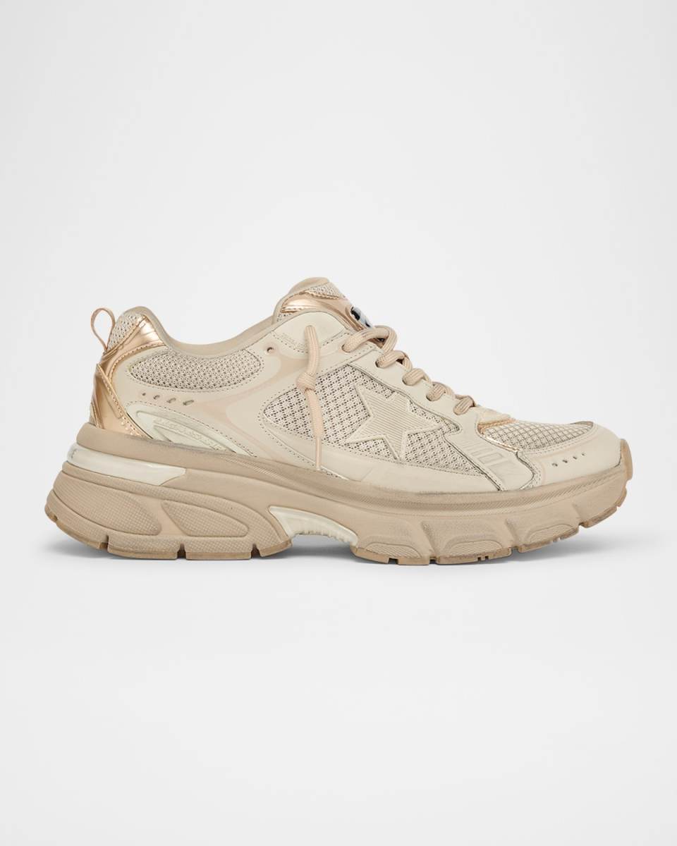 Lightstar Net Mixed Leather Runner Sneakers